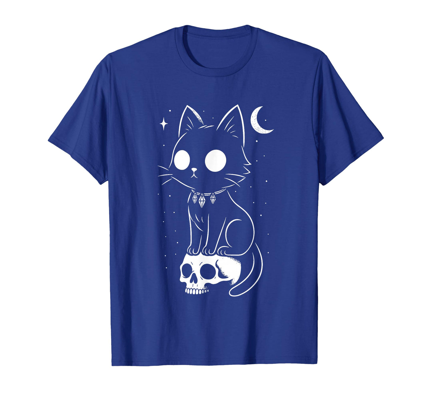 Cat Kitty Skull Creepy Cute Kawaii Goth Witchy Alt Halloween T-Shirt