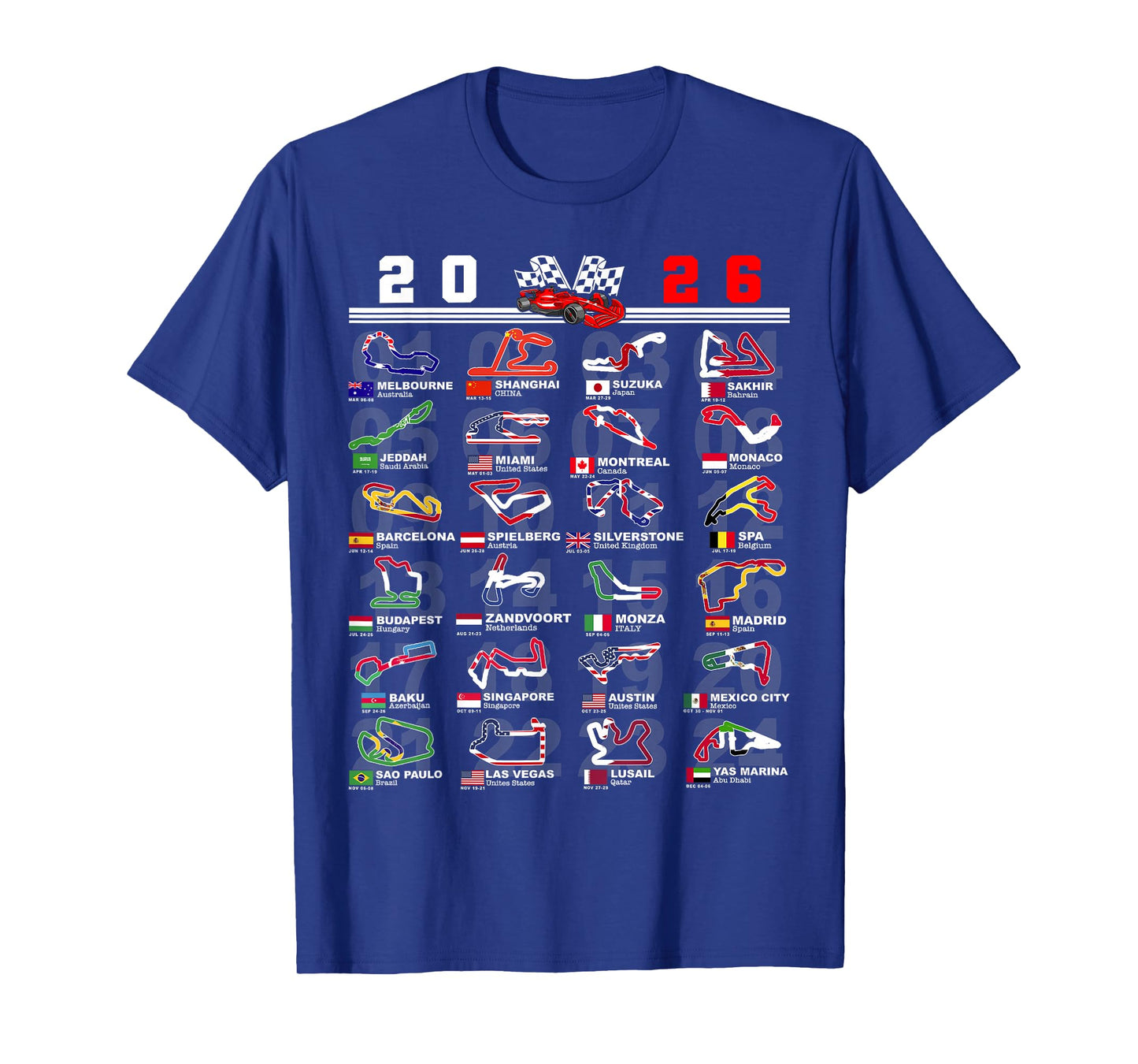 Race Car Enthusiast Motorsport Racing Fan World Flags T-Shirt