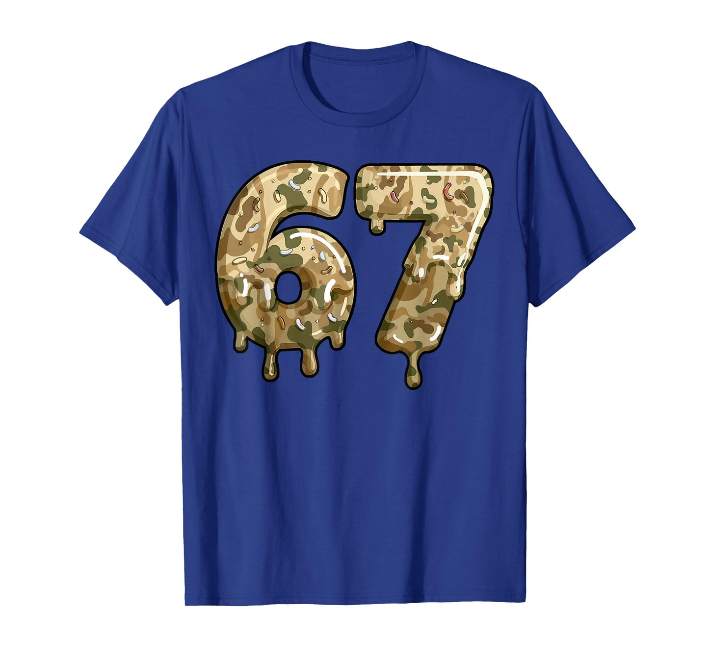 Funny 67 Camo Drip Meme Six Seven Alpha Slang T-Shirt