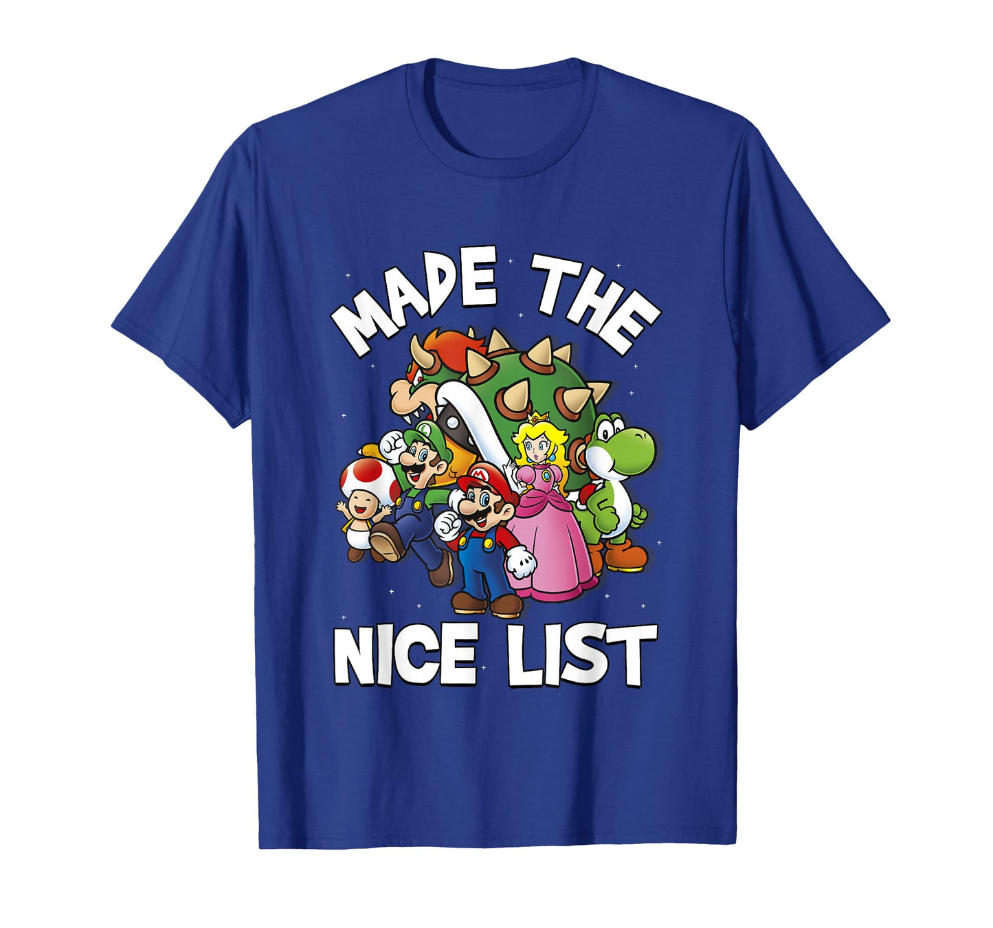 Super Mario Christmas Made The Nice List Group Shot T-Shirt