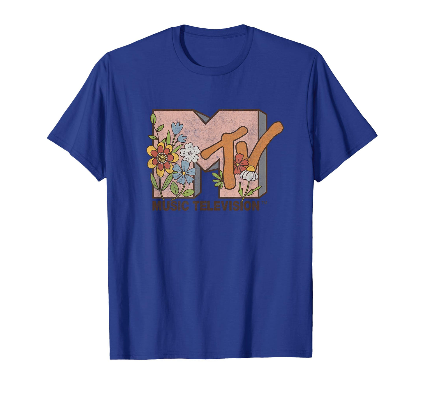 MTV Retro Flower Power Boho 70s Floral Graphic T-Shirt