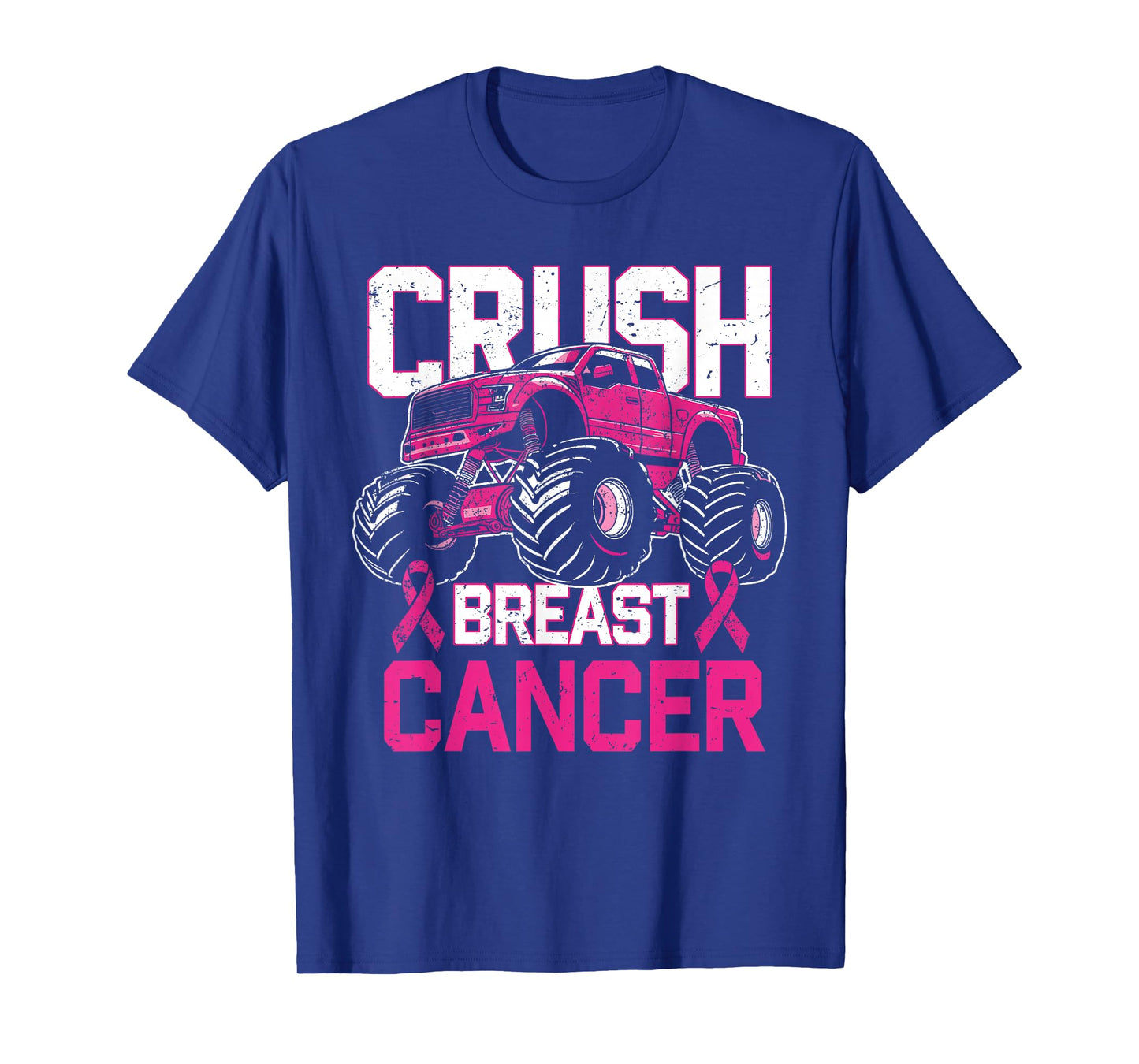 Crush Breast Cancer Awareness Monster Truck Toddler Boy Kids T-Shirt