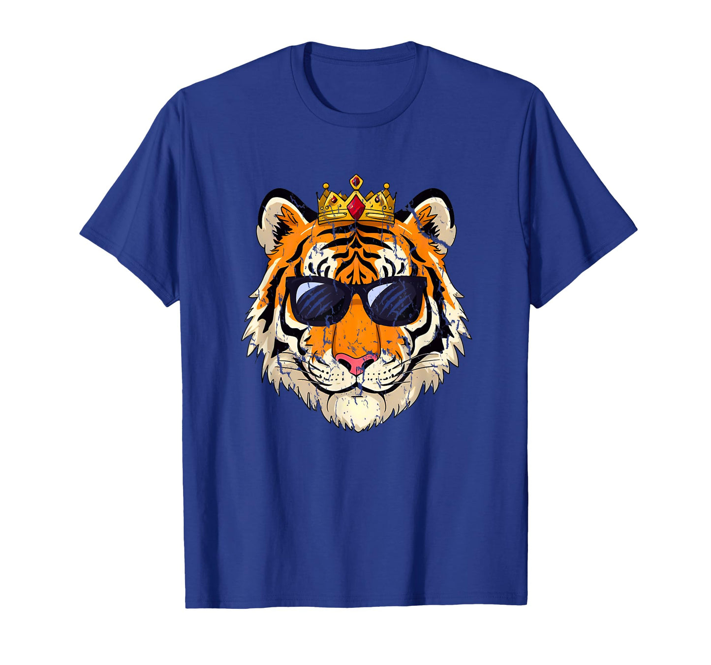 Tiger King Crown Sunglasses Pajama Birthday Zoo Costume Kids T-Shirt