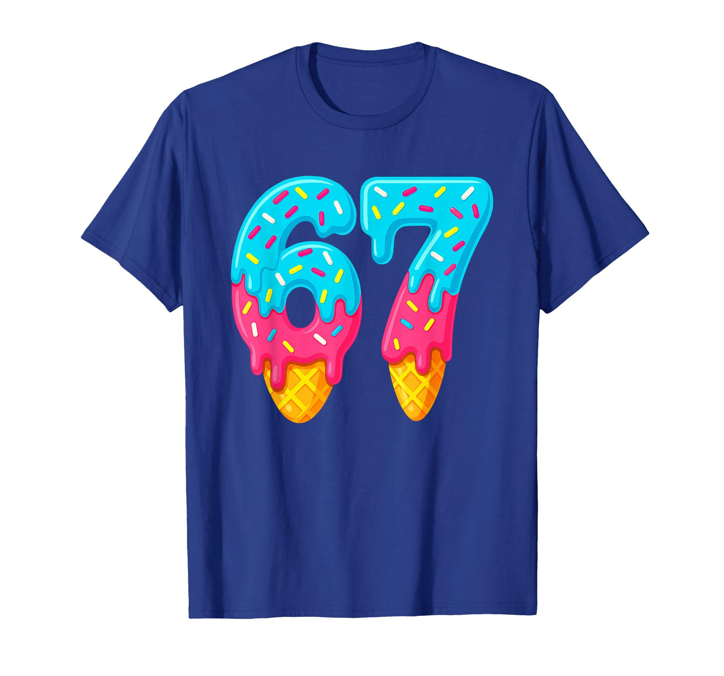 67 Ice Cream Drip Meme Funny Six Seven Gen Alpha Slang T-Shirt