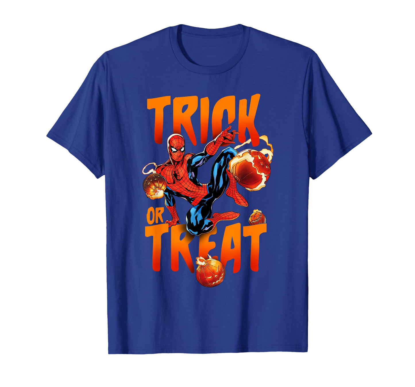 Marvel Spider-Man Halloween Trick Or Treat Pumpkin Bombs T-Shirt