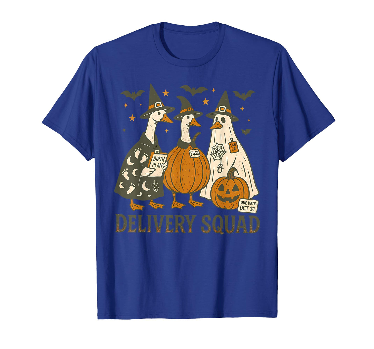 Delivery Squad Goose Halloween L&D Nurse Spooky Midwife Fall T-Shirt