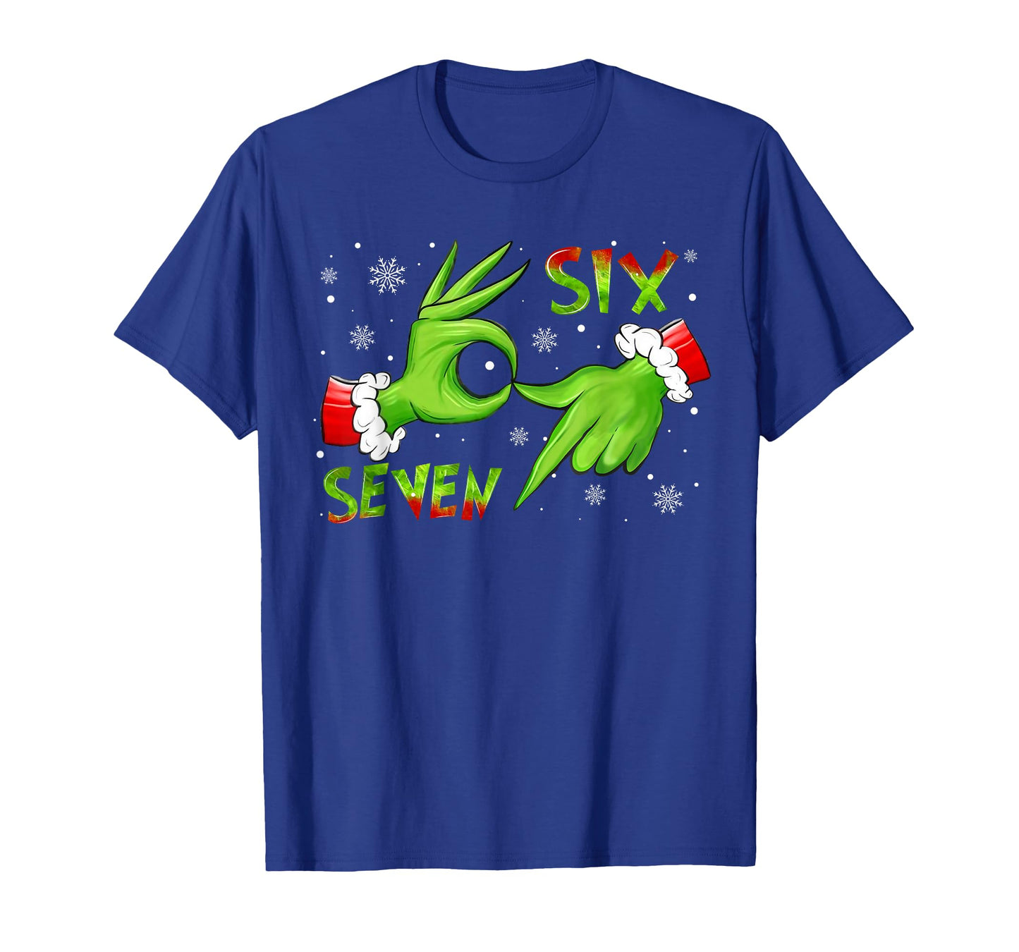 6 7 Six Seven Hand Gen Z Alpha Meme Slang Xmas Christmas T-Shirt