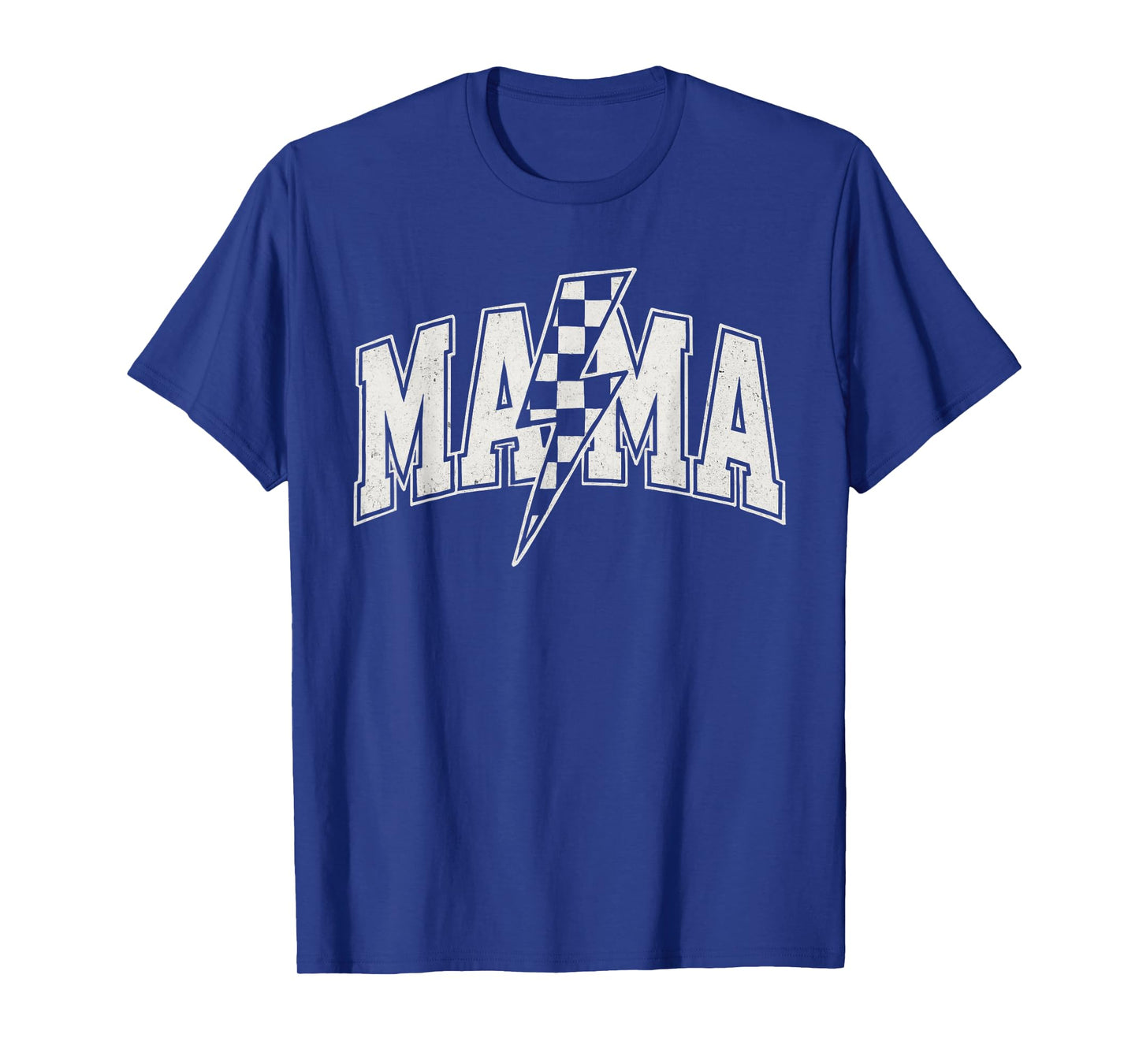 Mama Checkered Lightning Bolt Varsity Mom Women Mother's Day T-Shirt