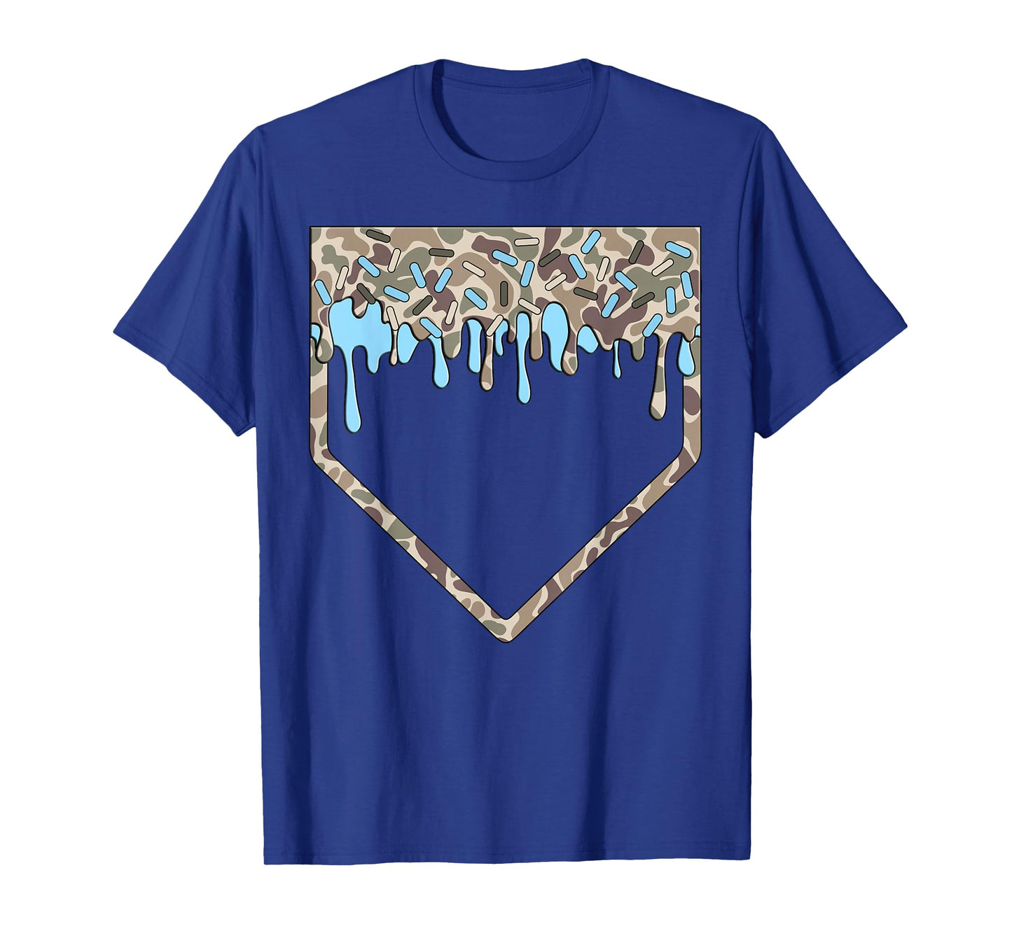 Baseball Drip Camo Baseball Home Plate Boys Sports Game Day T-Shirt