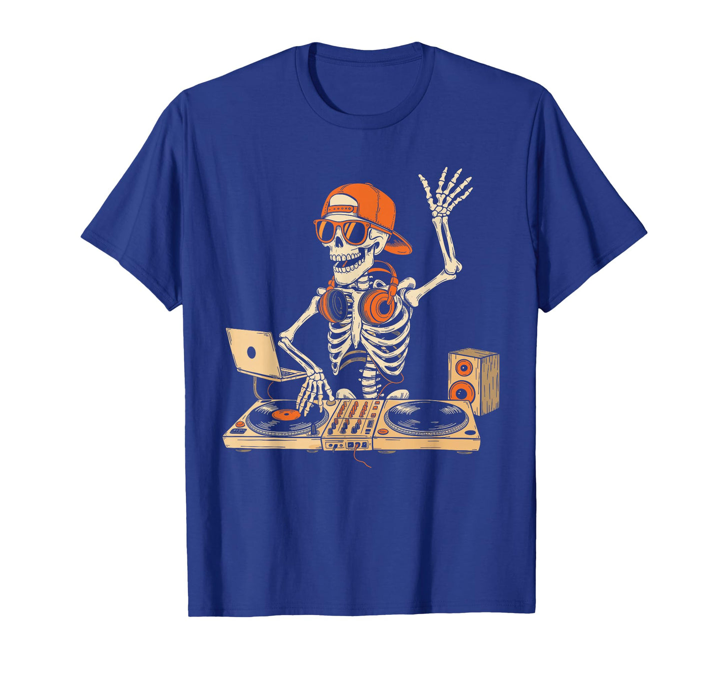 Funny Skeleton Dj Halloween Costume Music Lovers Men Boys T-Shirt