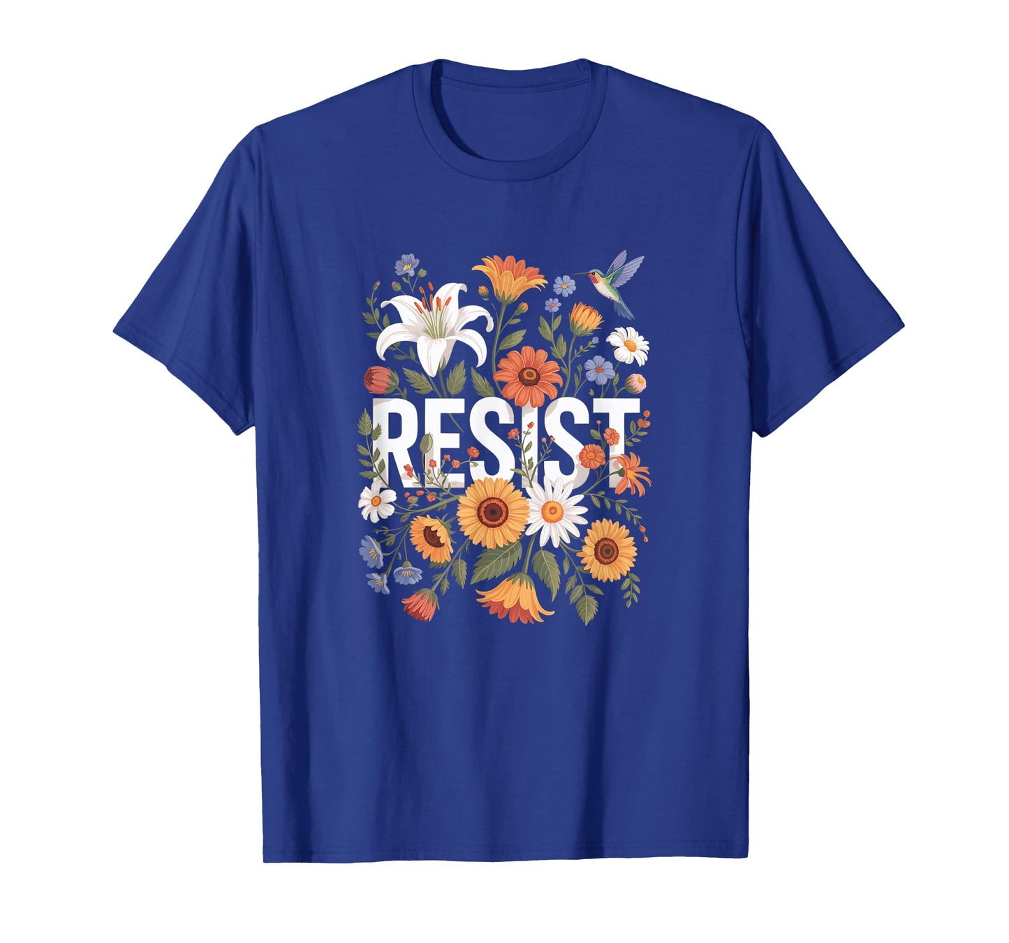 Resist Floral Protest Feminist Political Women Anti-Trum T-Shirt