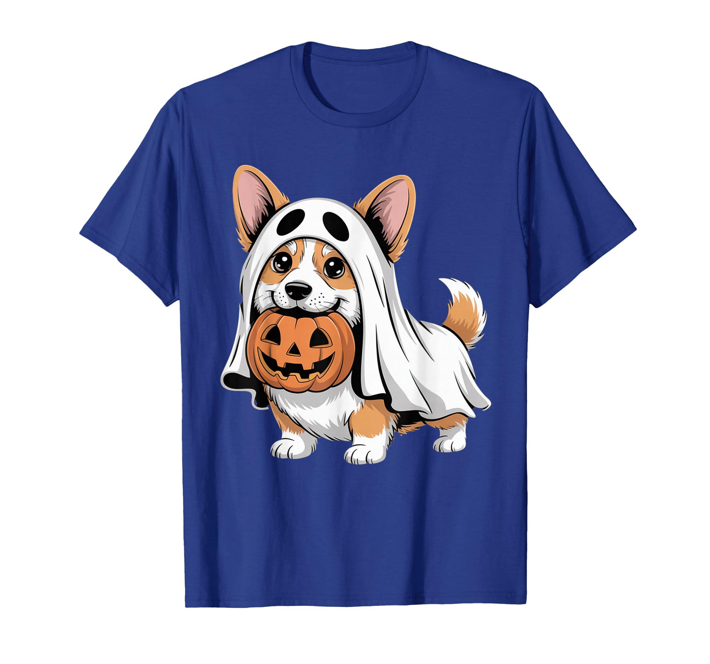 Cute Corgi Ghost Pumpkin Dog Owner Halloween Costume T-Shirt