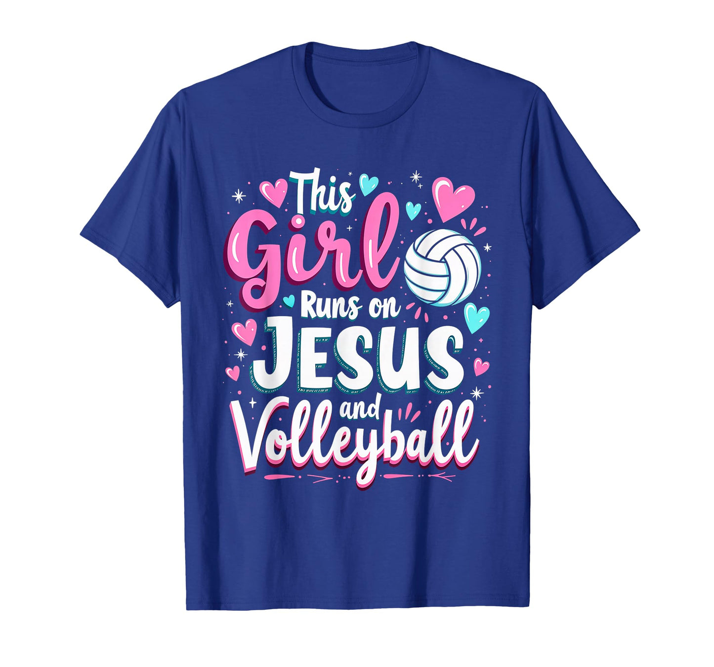 Christian Volleyball This Girl Runs On Jesus and Volleyball T-Shirt