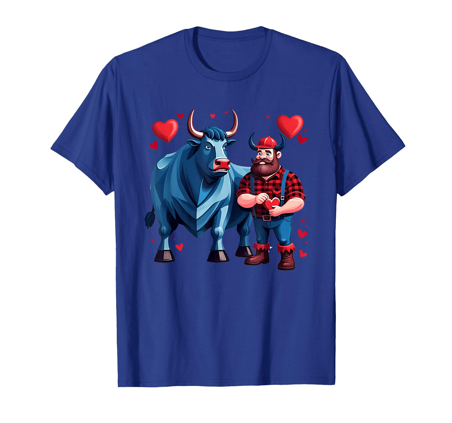 Paul Bunyan & Babe The Blue Ox on Valentine's Day T-Shirt