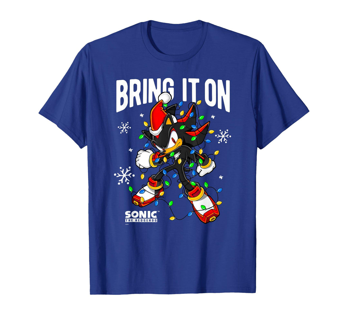 Sonic The Hedgehog Christmas Bring It On Shadow Xmas Lights T-Shirt