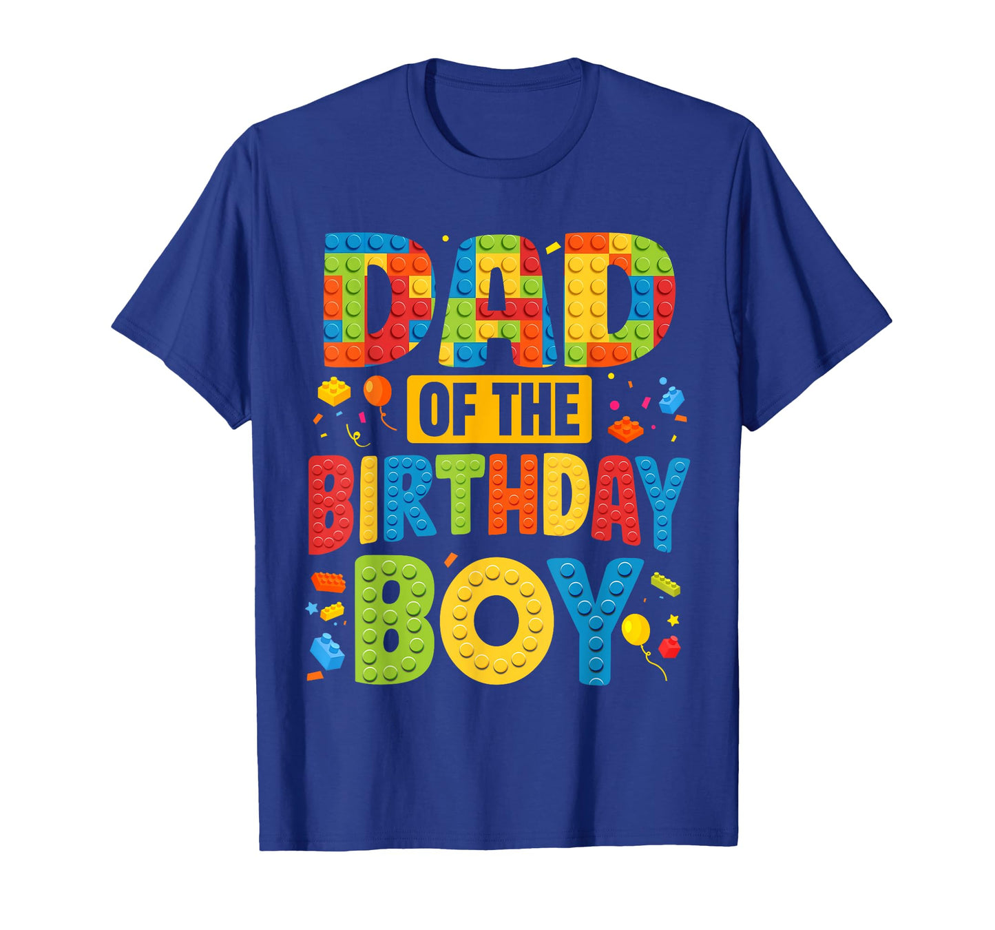 Dad Of The Birthday Boy Shirt Building Block Birthday Party T-Shirt