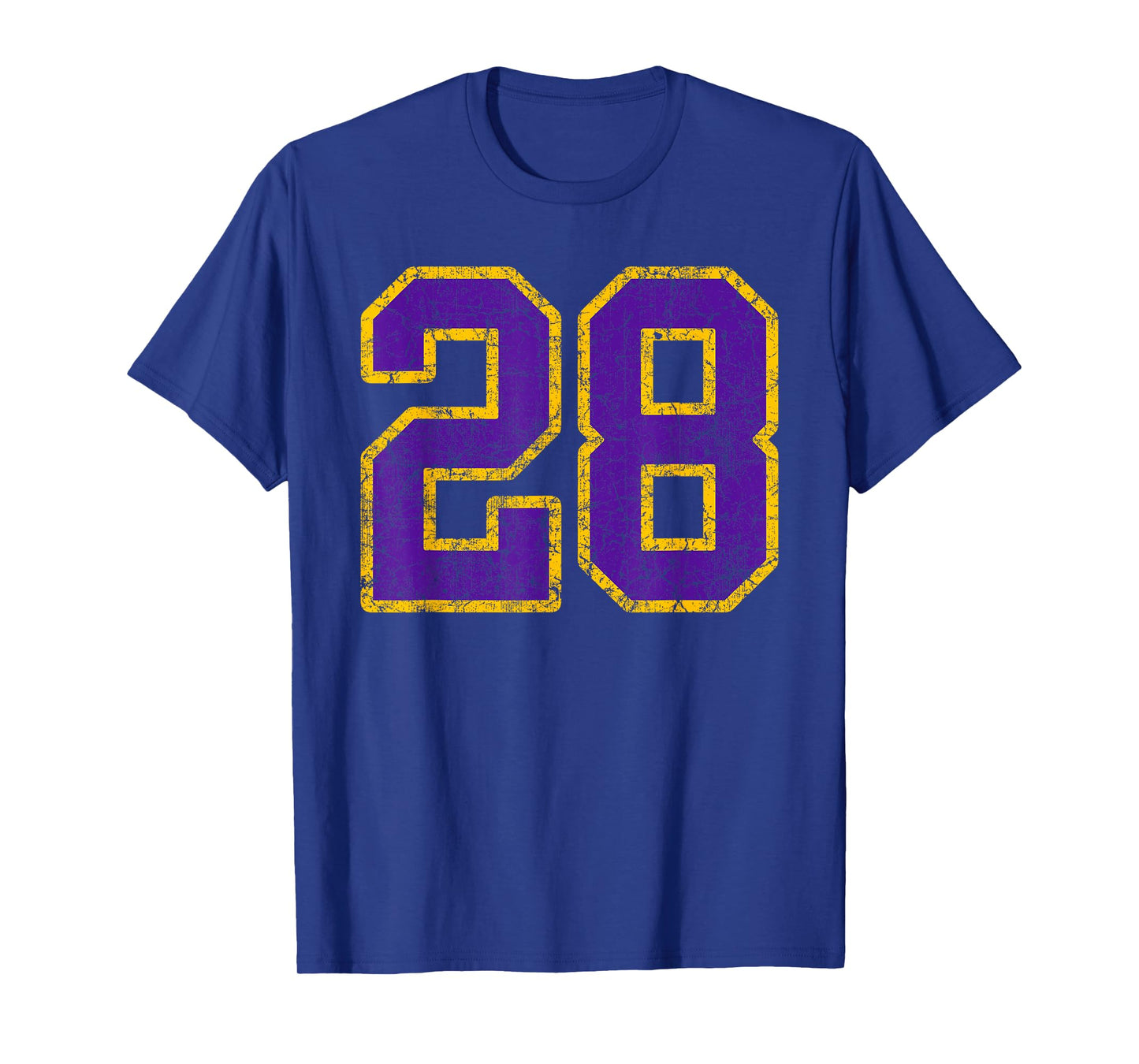 Purple Gold Number 28 Jersey Player Uniform #28 Grunge T-Shirt