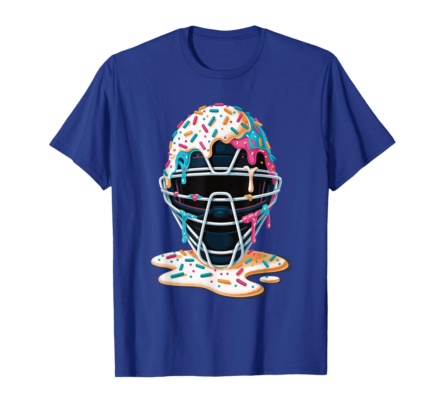 Baseball Catcher Mask Ice Cream Dripping Baseball Fan Boys T-Shirt