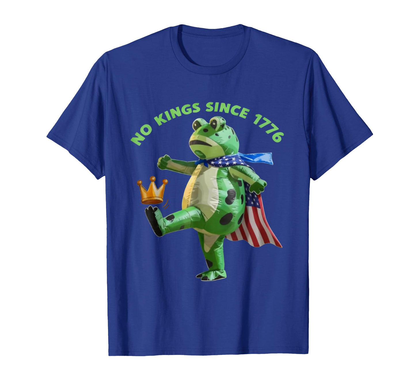 No Kings Since 1776 Portland Frog Kicking Crown T-Shirt