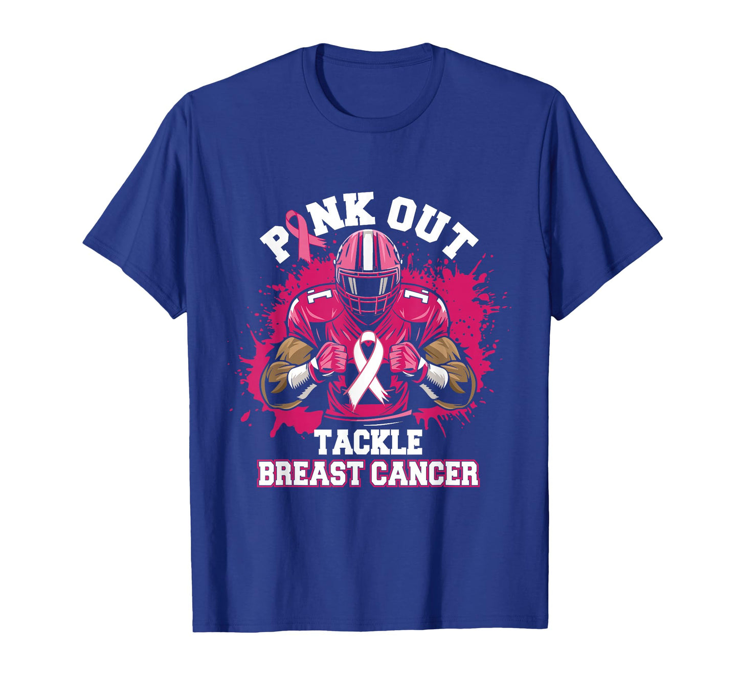 Football Pink Out Tackle Breast Cancer Awareness Graphic T-Shirt