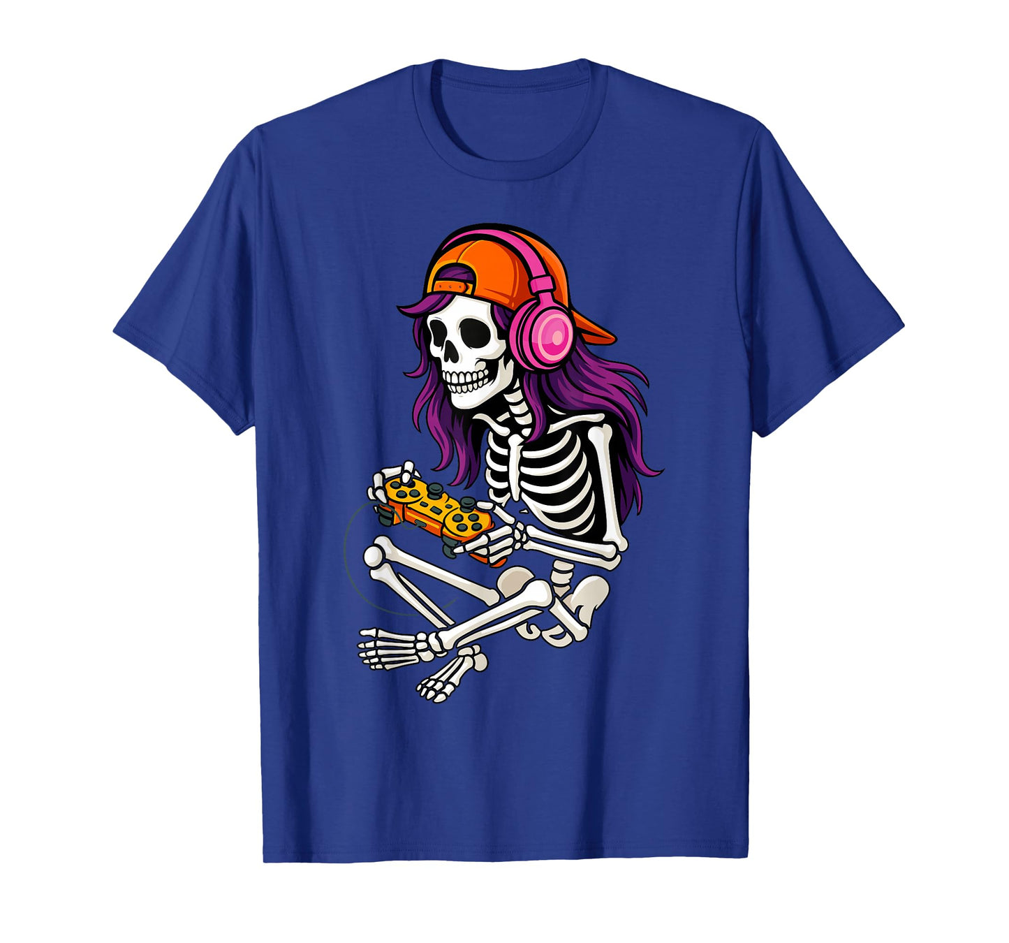 Skeleton Girl Gamer Funny Halloween Costume Spooky Gaming T-Shirt