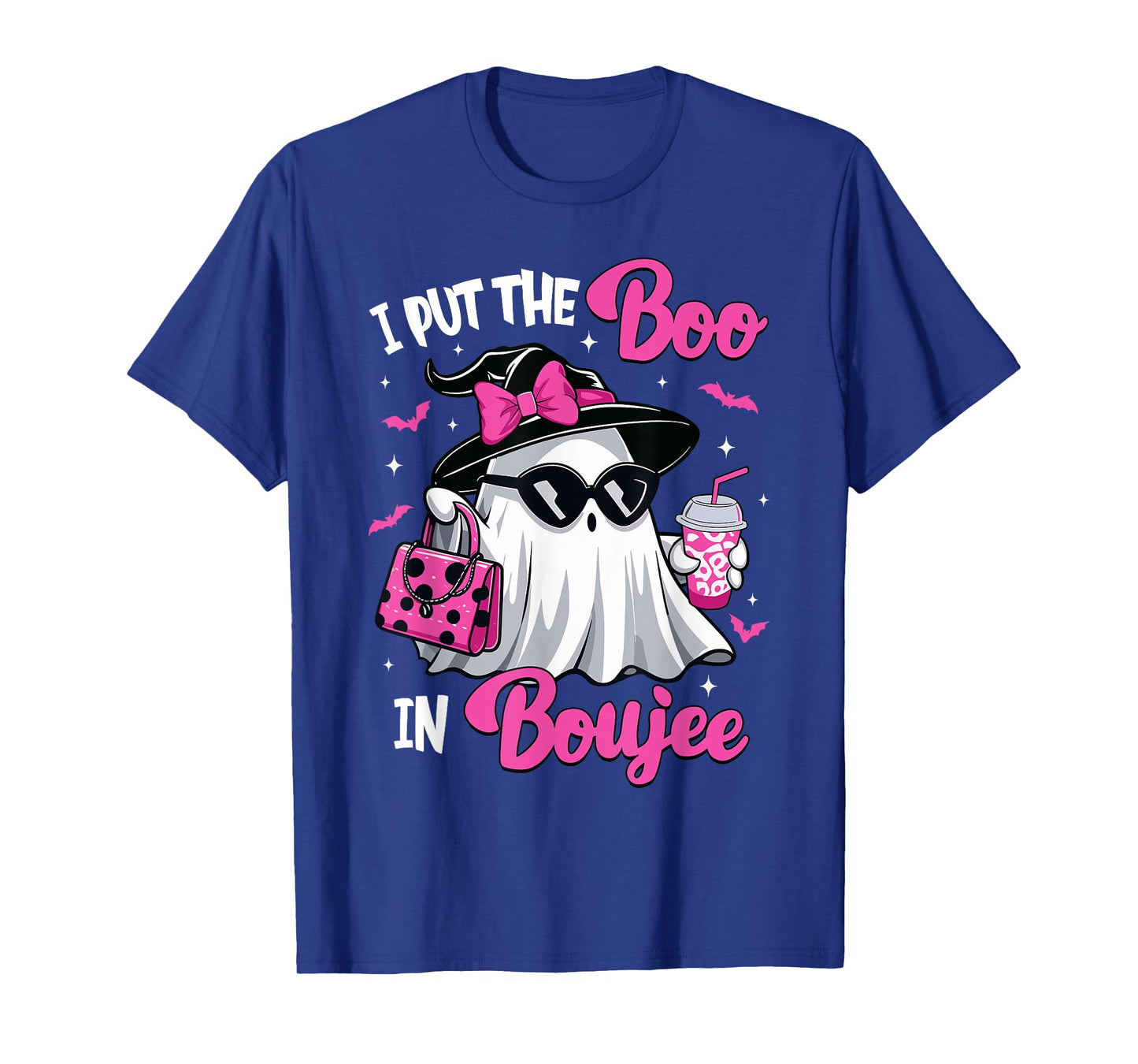 Boujee Boo Jee Spooky Ghost Pink Halloween Pumpkin Costumes T-Shirt