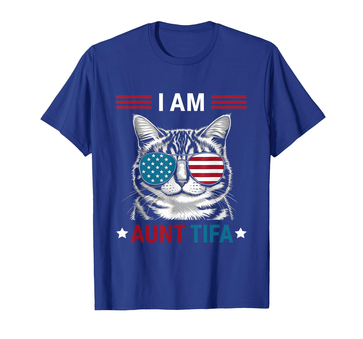 I Am Aunt Tifa Cat Patriotic T-Shirt