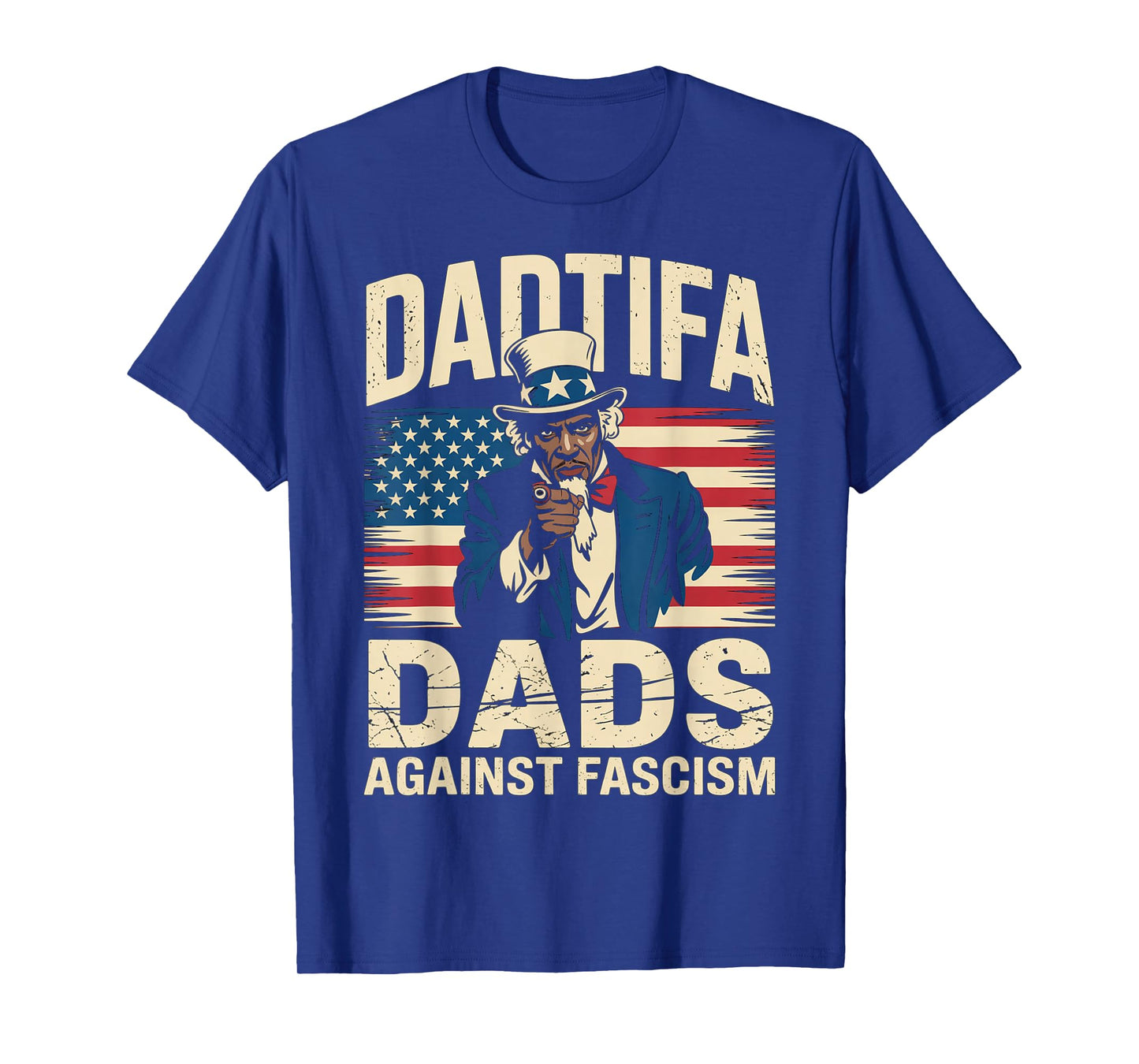 DADtifa Black Dads Against Fascism USA Flag Resist No Kings T-Shirt
