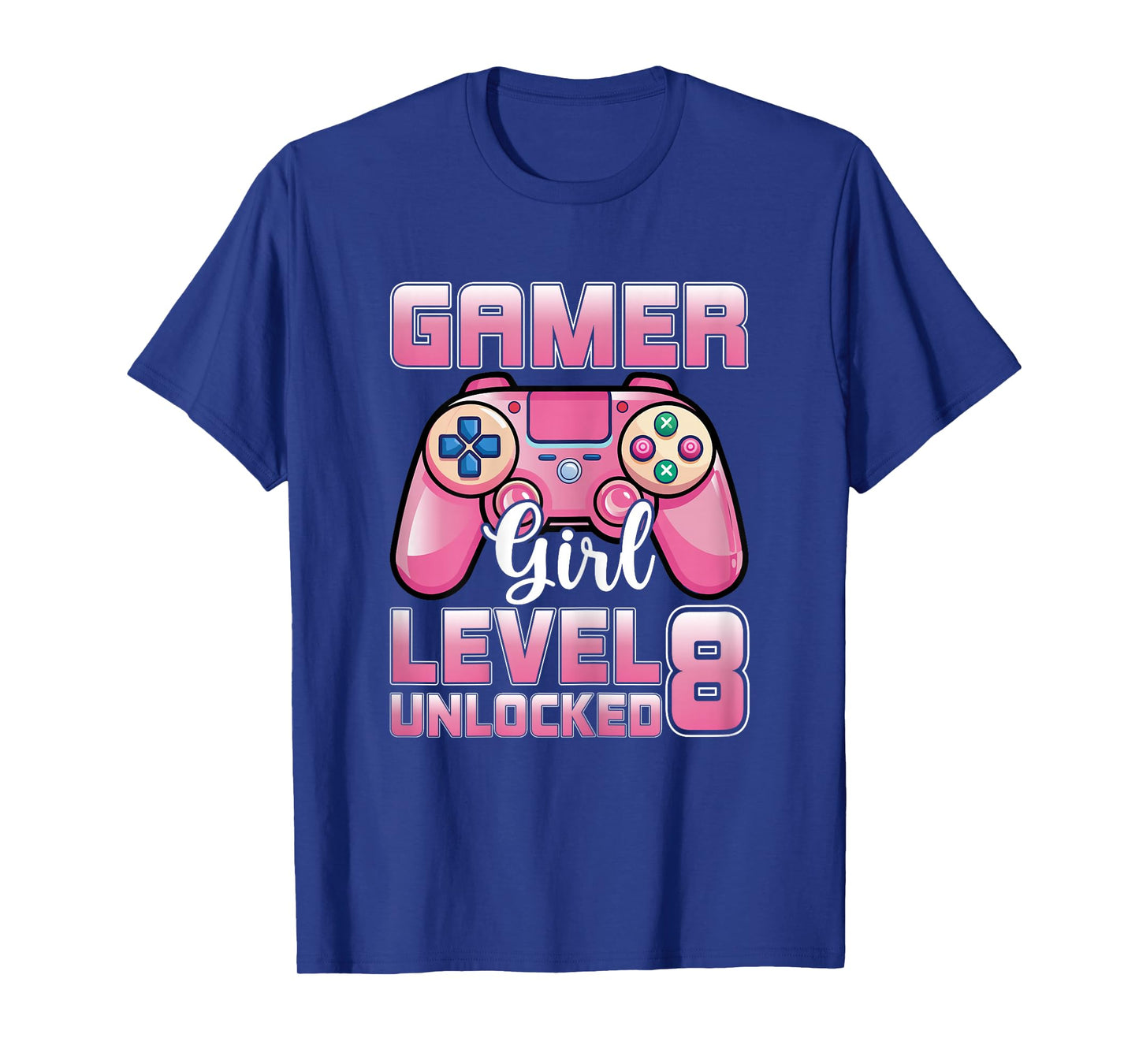 Gamer Girl Level 8 Unlocked Video Gaming 8th Birthday Party T-Shirt