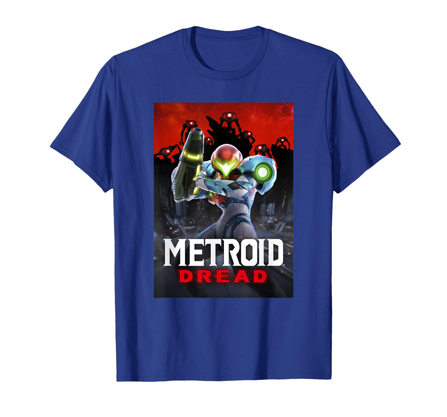 Metroid Dread Samus Surrounded Red Planet Battle Poster T-Shirt