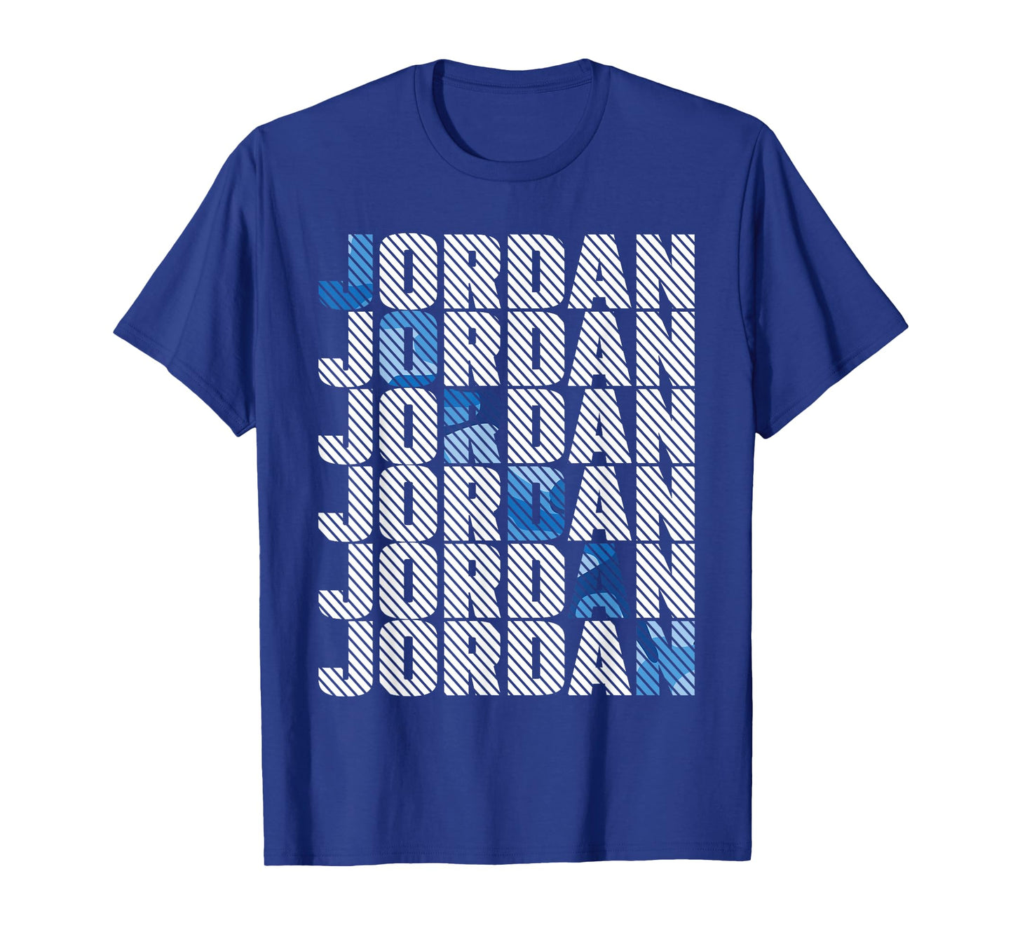 Diagonal Jordan Camo Pattern Blue Retro Camouflage T-Shirt
