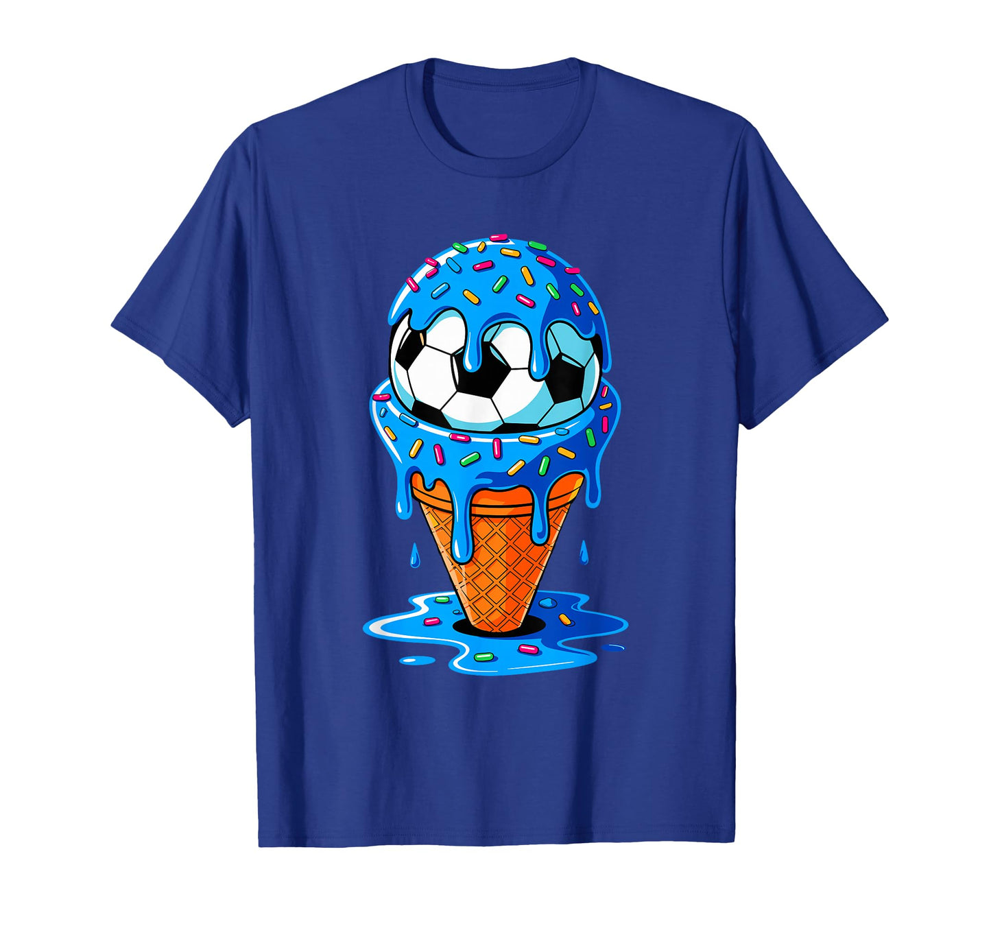 Soccer Ball Ice Cream Drip Fun Sprinkles Birthday Boys Girls T-Shirt