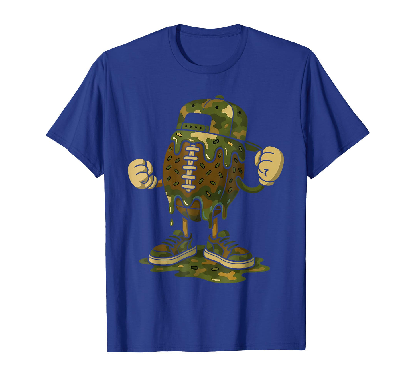 Football Drip Boys Football Ice Cream Camo Youth Game Day T-Shirt
