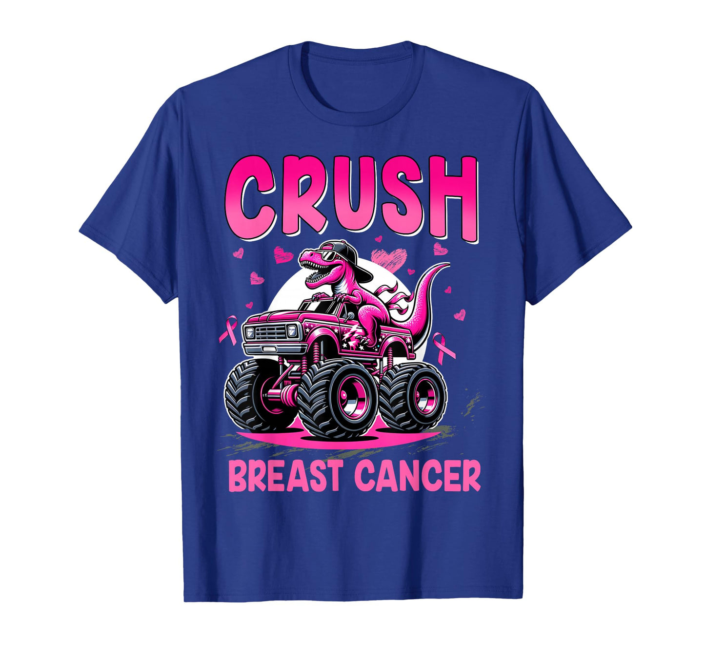 Crush Breast Cancer Awareness Monster Truck Toddler Boy Kids T-Shirt