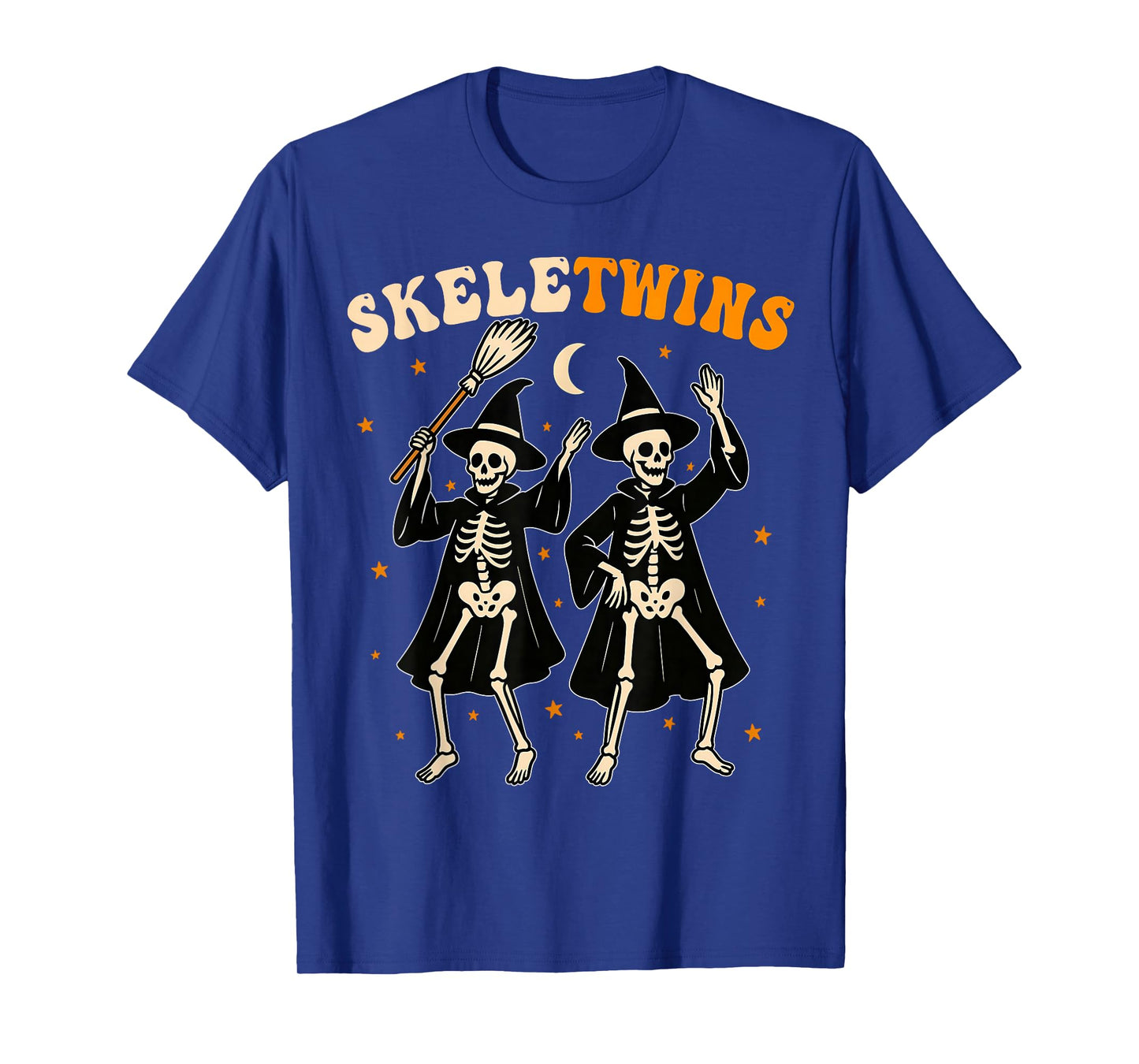 Twins Halloween Matching Skeletwins Funny Dancing Skeletons T-Shirt