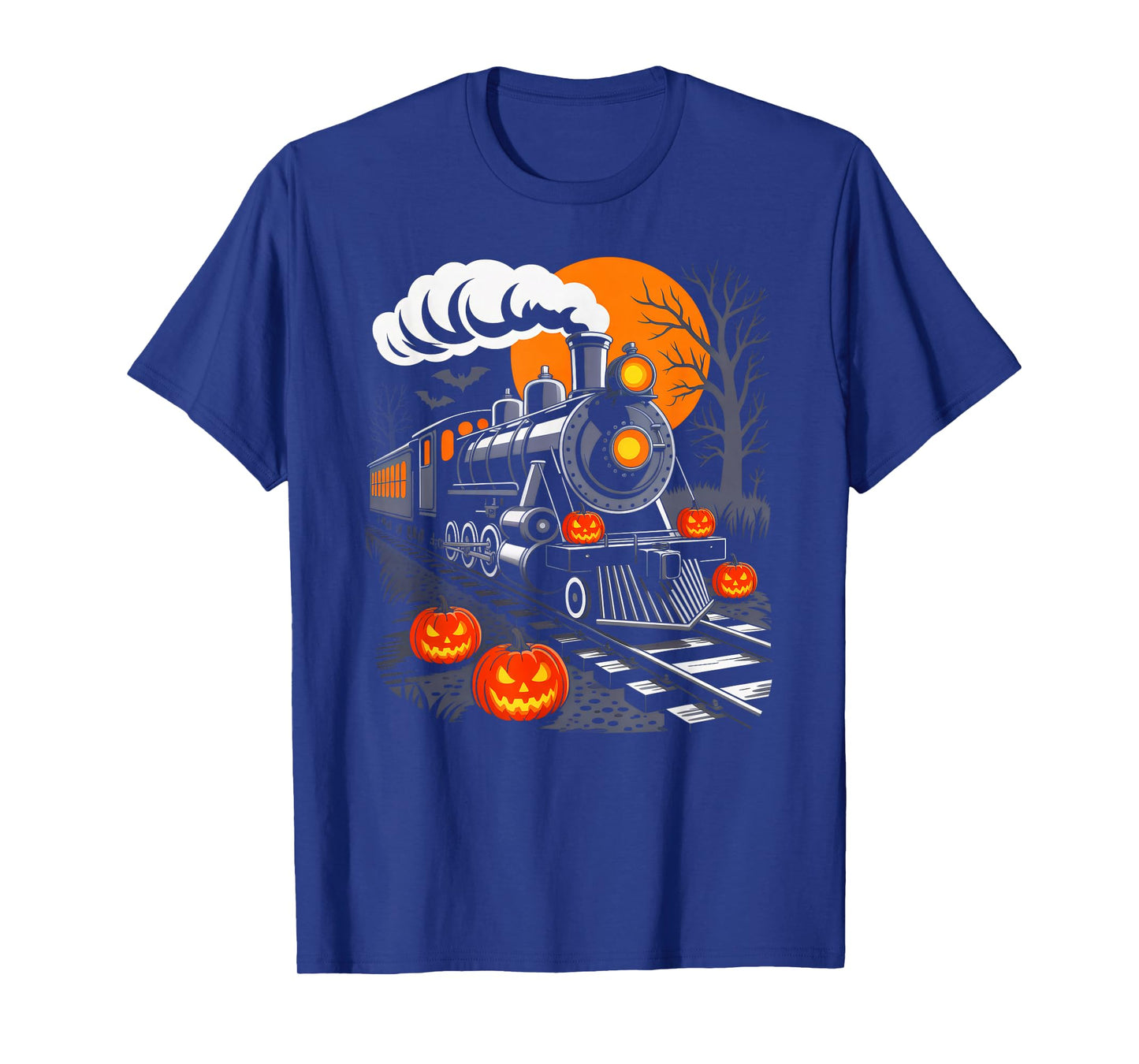 Funny Halloween Train Pumpkin Costume Train Lover Railroad T-Shirt