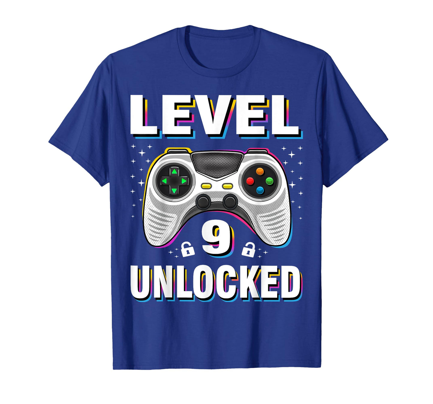 9th Birthday Boy Level 9 Unlocked Video Gamer 9 Years Old T-Shirt