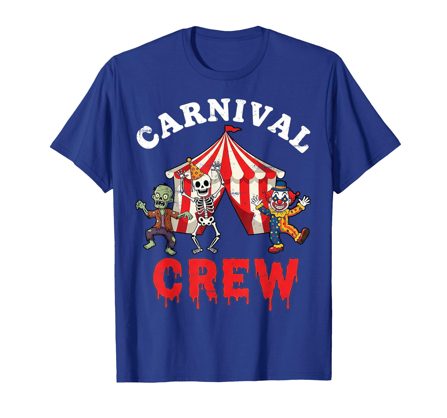 Carnival Crew Zombie Skeleton Clown Funny Halloween Circus T-Shirt