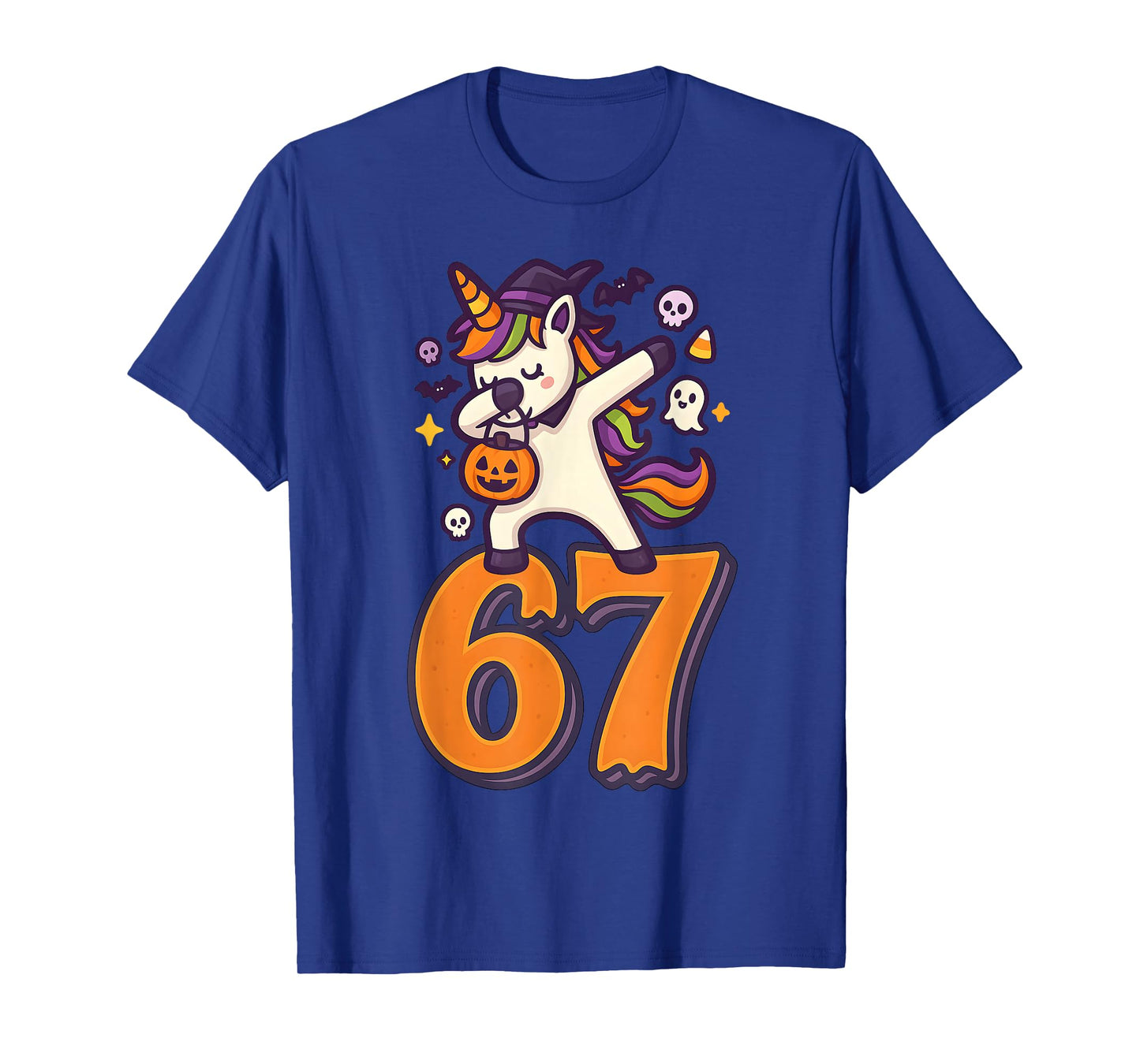 67 Halloween Unicorn Brainrot Meme Six Seven Girl's Women's T-Shirt