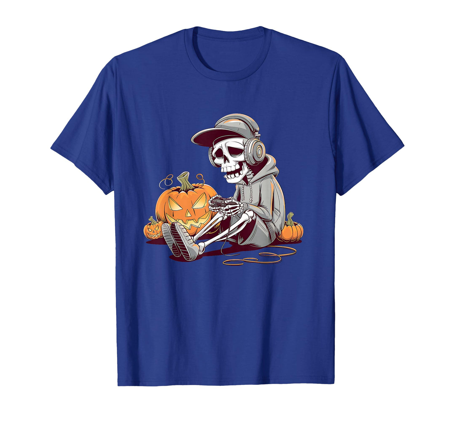 Halloween Skeleton Gamer Video Gaming Boys Men Kids Tees T-Shirt