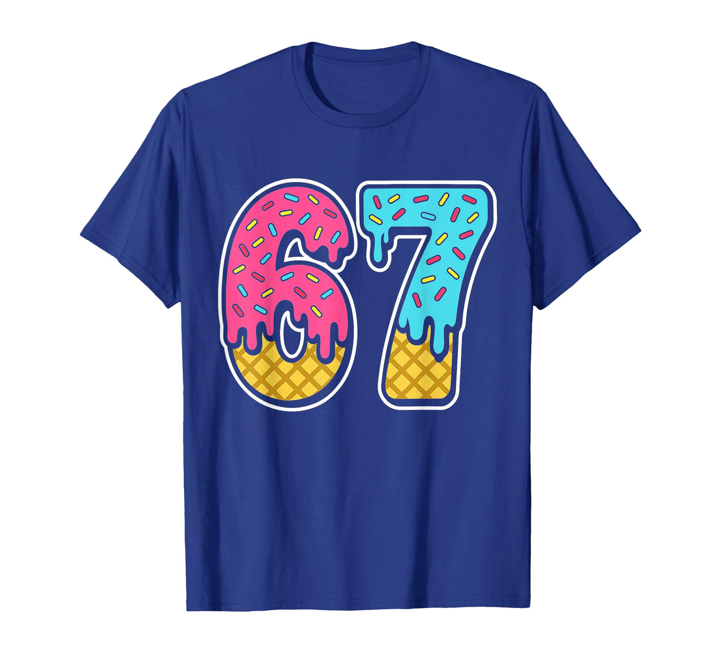67 Ice Cream Drip Meme Six Seven Funny Gen Alpha Design T-Shirt