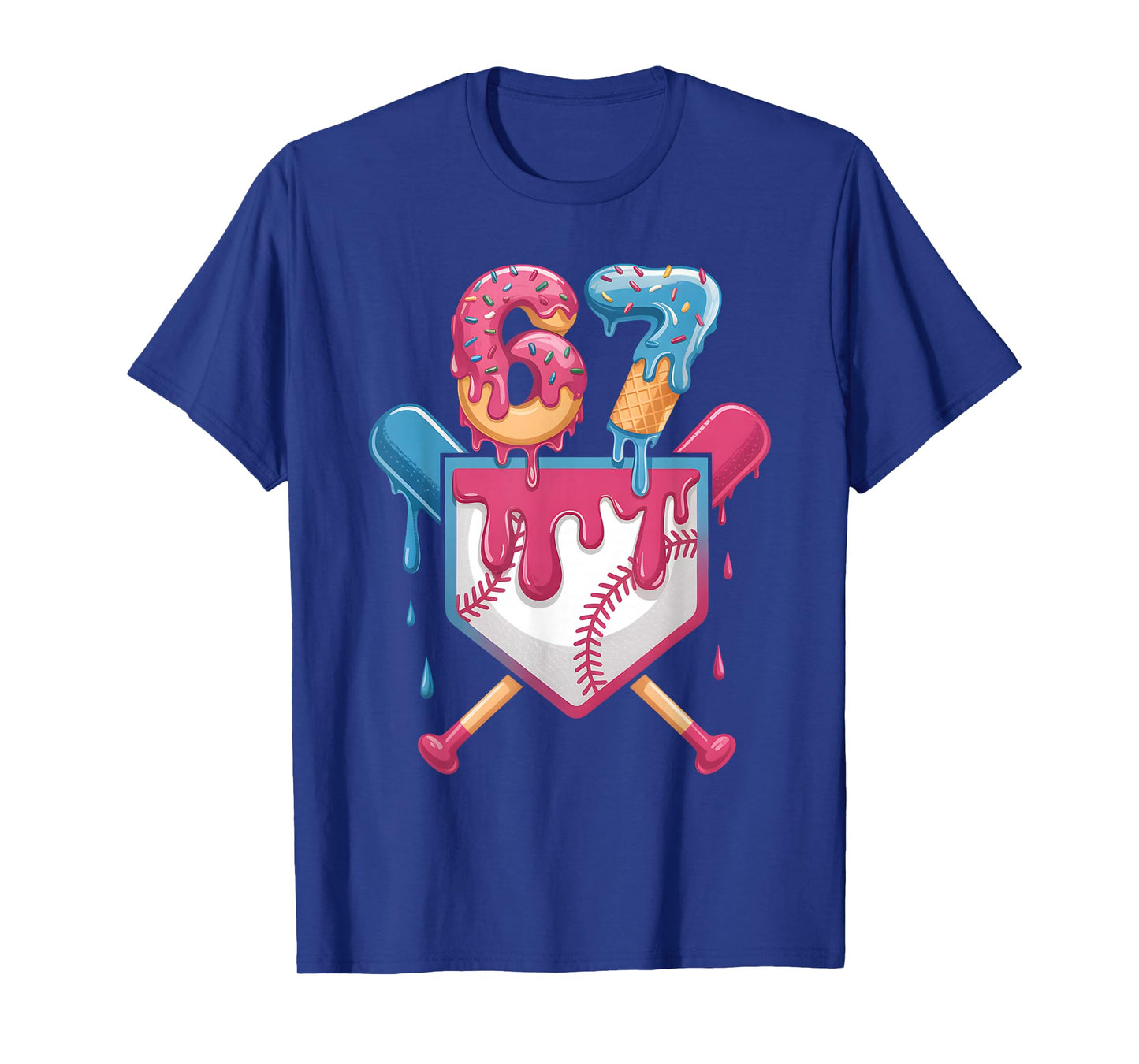 67 Ice Cream Drip Meme Six Seven Pride 6 7 Ice Cream Drip T-Shirt