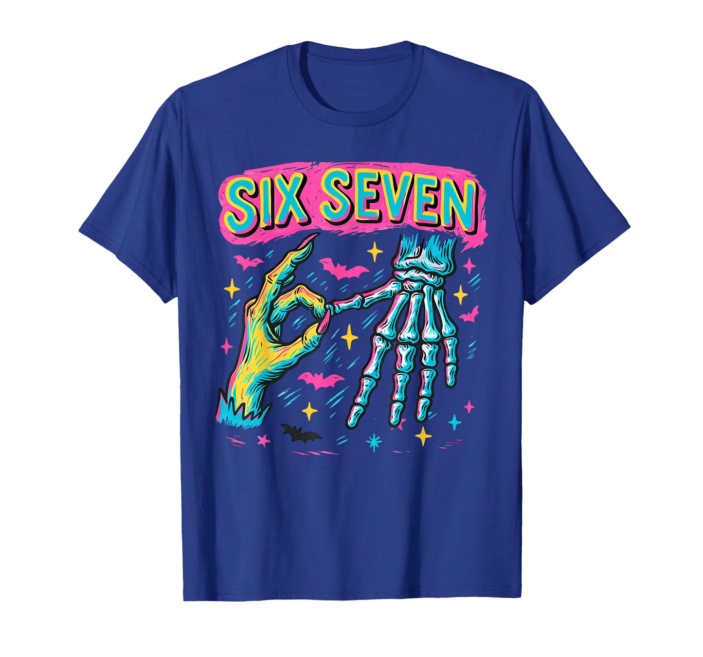Six Seven 67 Hand Sign Skeleton Halloween Costume Men Women T-Shirt