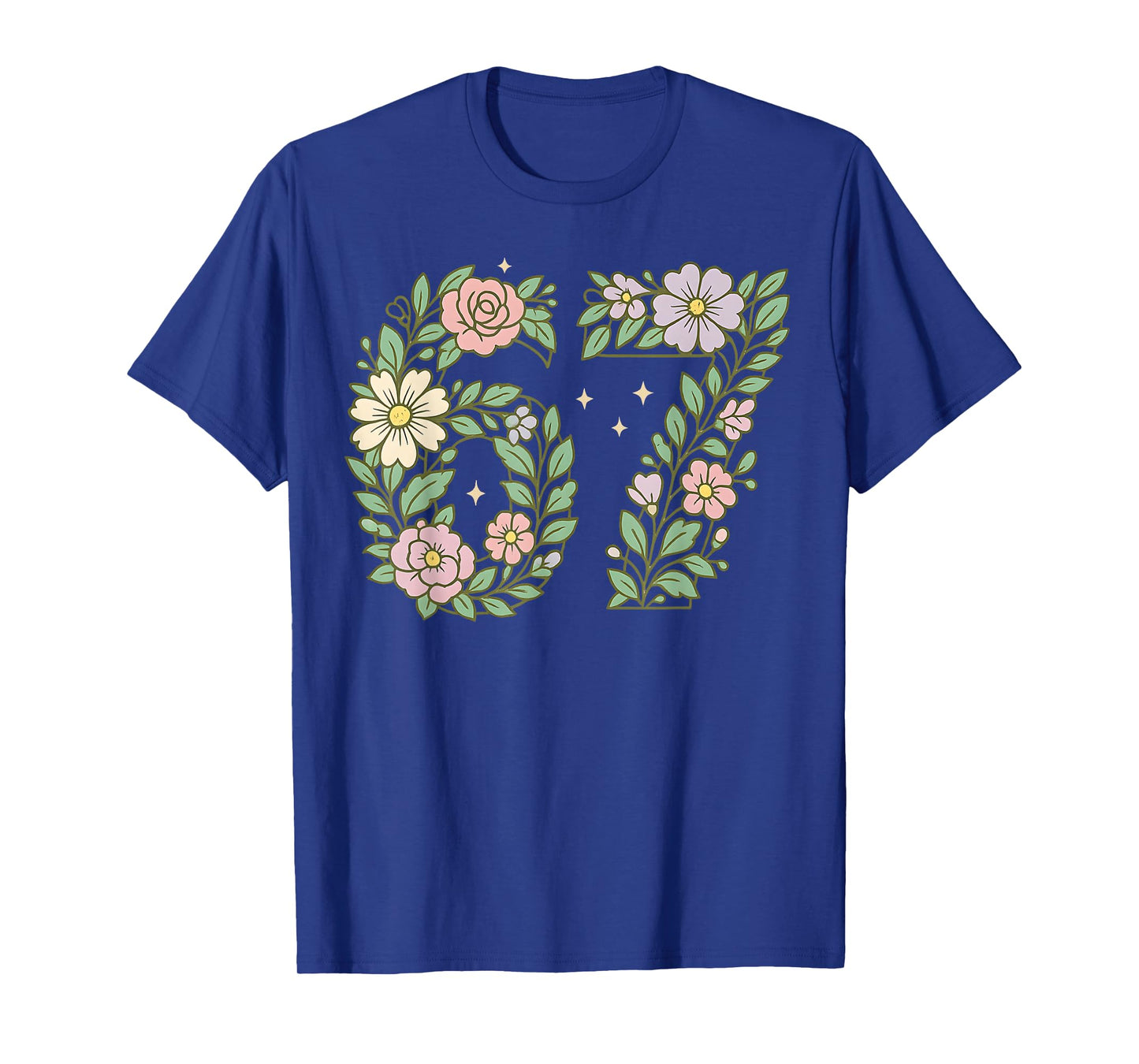 67 for Girls Floral Six Seven Flowers 6 7 Brainrot Meme Kids T-Shirt