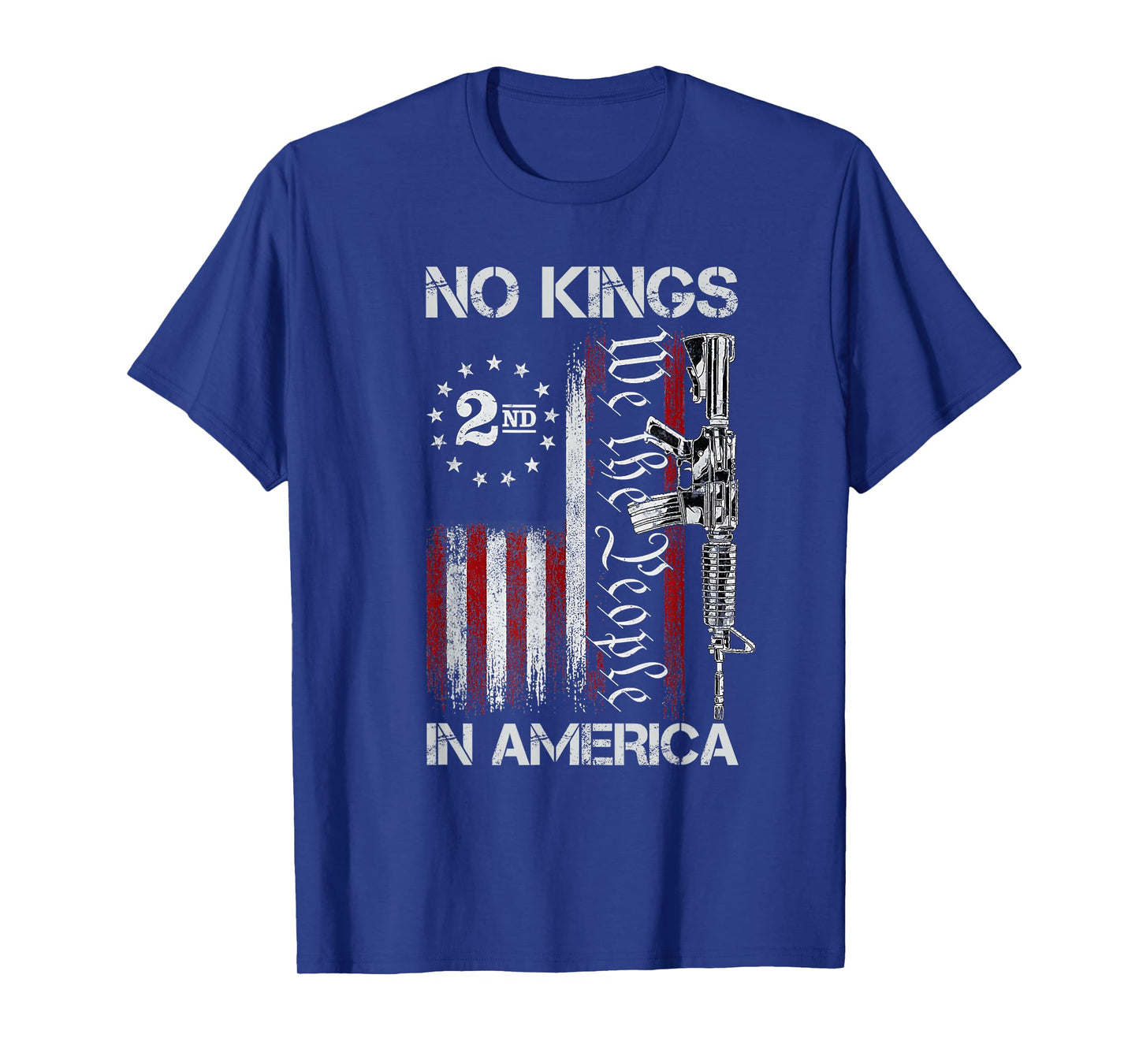 No Kings in American Vintage USA Flag Patriotic No Kings T-Shirt