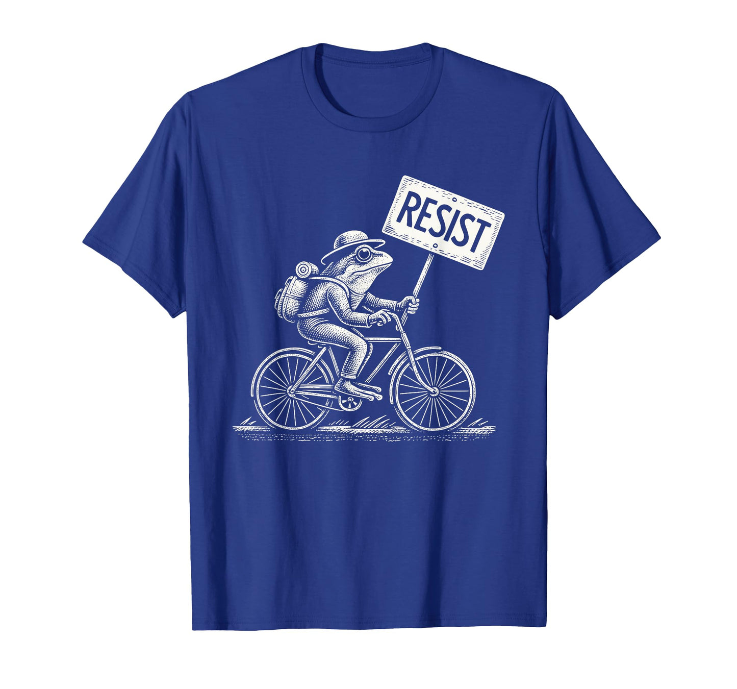 Vintage Frog On Bike Resist Portland Frog Protest Men Women T-Shirt