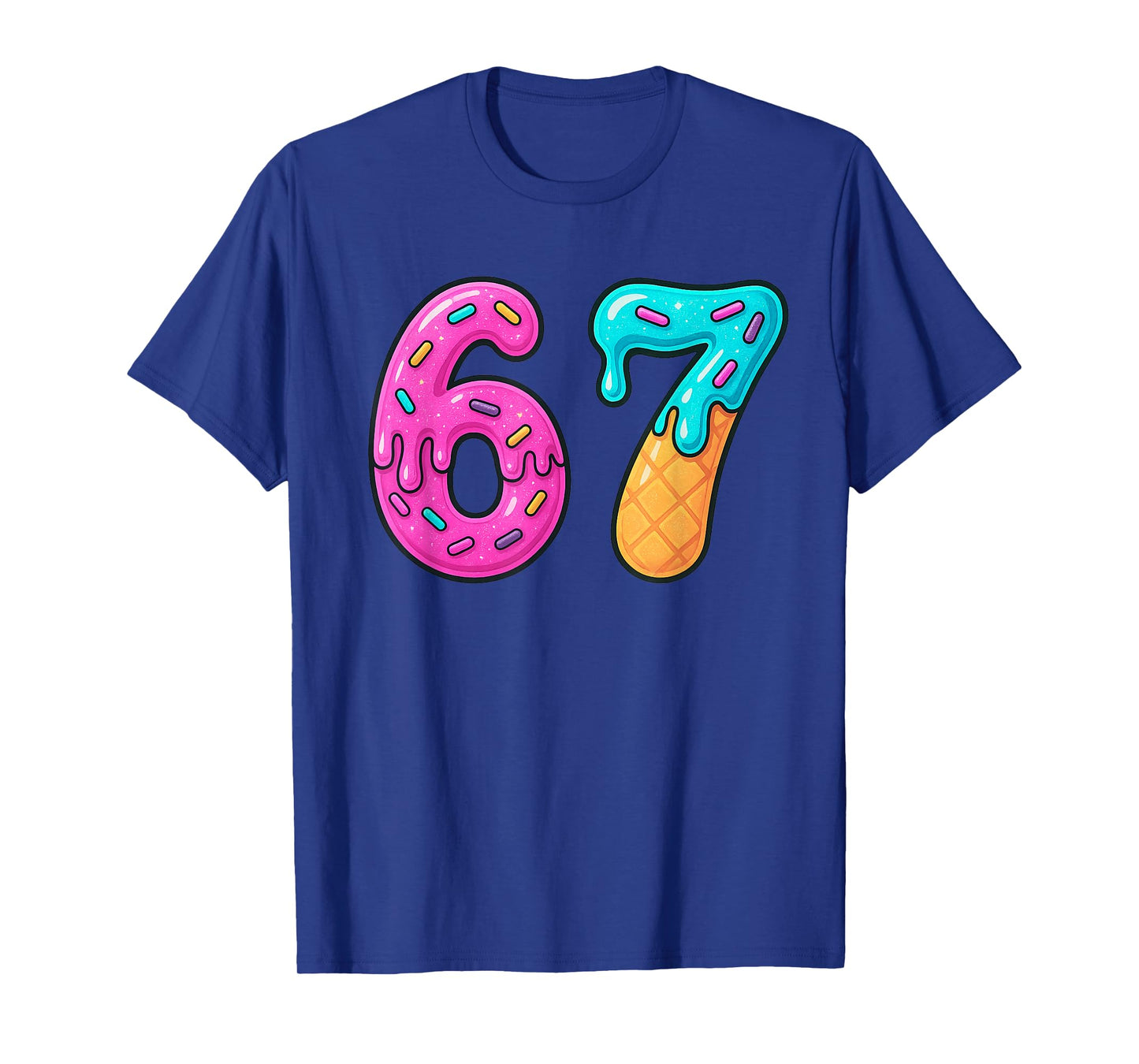 6 7 Meme Cool Number Ice Cream Drip 67 T-Shirt