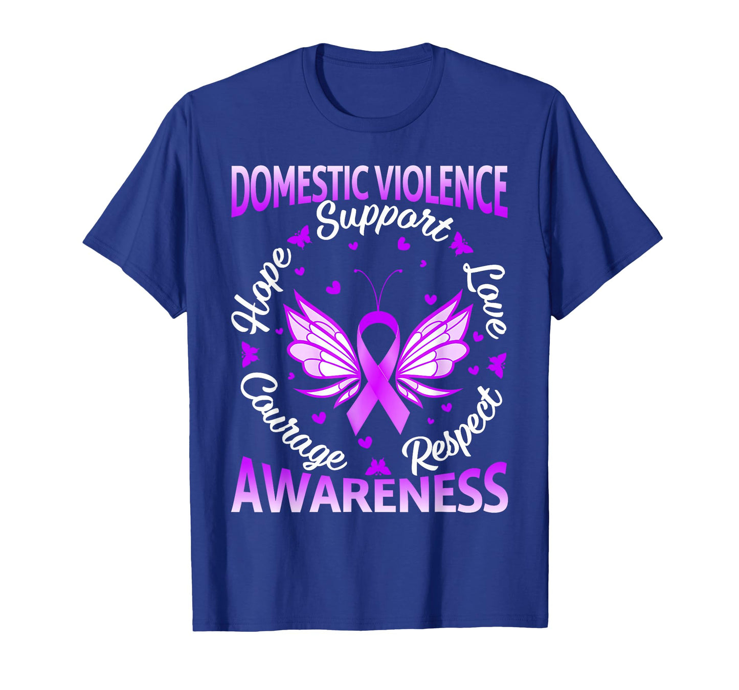 Domestic Violence Awareness Love Support Purple Butterflies T-Shirt