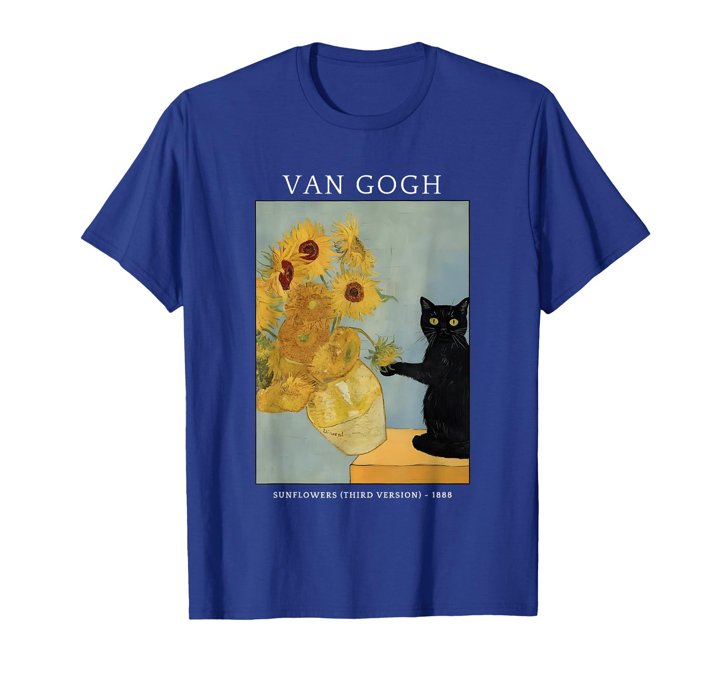 Funny Van Gogh Sunflowers Cat Meme Van Gogh Art Graphic Men Women Kids T-Shirt