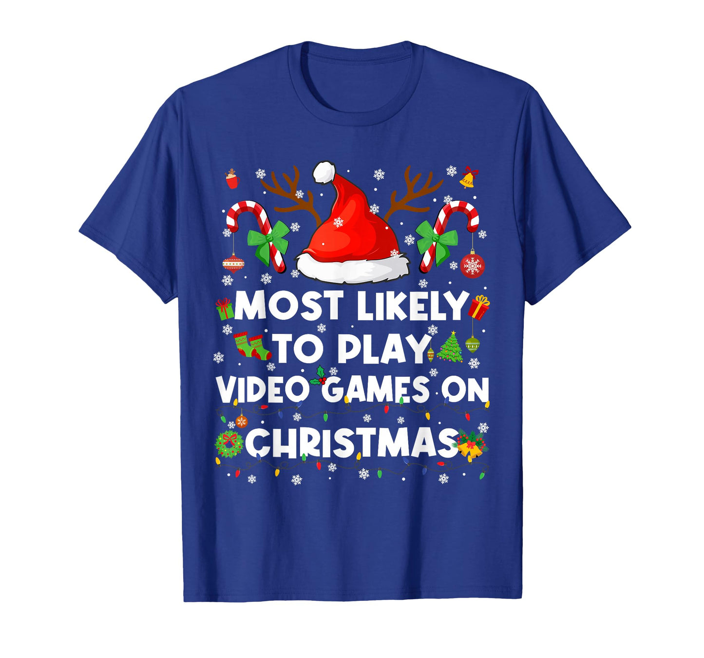 Most Likely to Play Video Game On Pjs Christmas Xmas Men T-Shirt